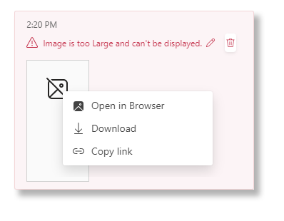 Options for viewing a broken image